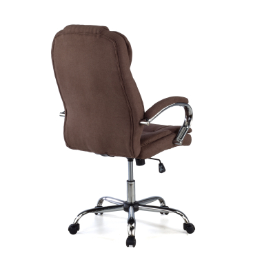 sillon de oficina marron tapizado tela brazos tapizados 5