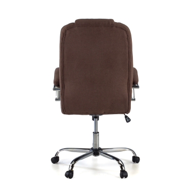 sillon de oficina marron tapizado tela brazos tapizados 6