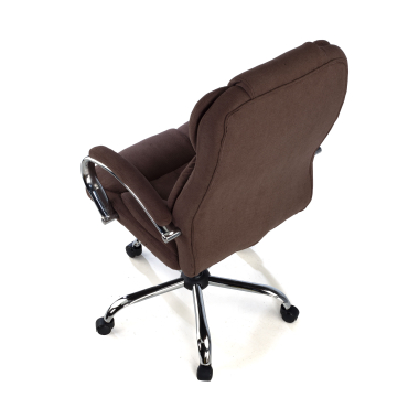 sillon de oficina marron tapizado tela brazos tapizados 7