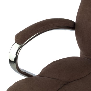 sillon de oficina marron tapizado tela brazos tapizados 8
