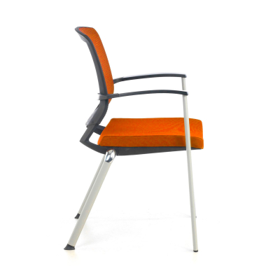 silla de visita naranja adam malla brazos fijos 4