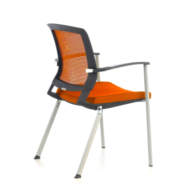 silla de visita naranja adam malla brazos fijos 5