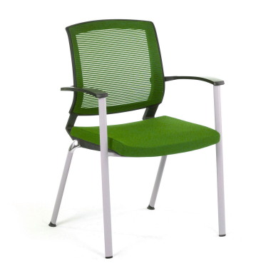 silla de visita verde adam malla brazos fijos 1