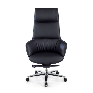 sillon de direccion negro mozart piel natural brazos tapizados 7