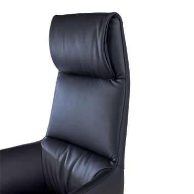 sillon de direccion negro mozart piel natural brazos tapizados 6