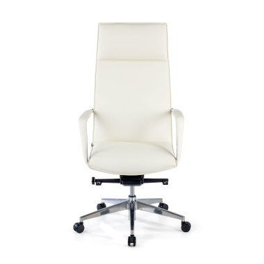 sillon de oficina blanco hamilton piel sintetica brazos fijos 3