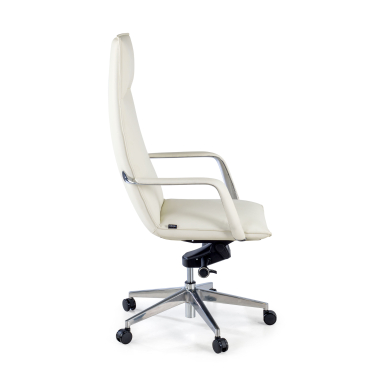 sillon de oficina blanco hamilton piel sintetica brazos fijos 4