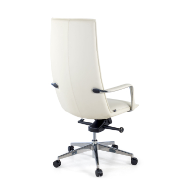 sillon de oficina blanco hamilton piel sintetica brazos fijos 6