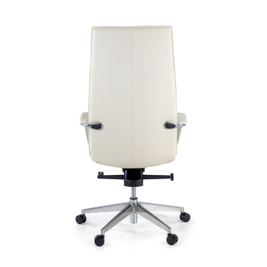 sillon de oficina blanco hamilton piel sintetica brazos fijos 7