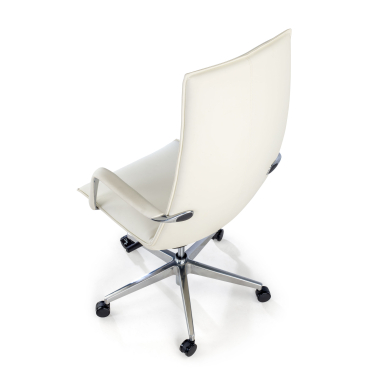 sillon de oficina blanco hamilton piel sintetica brazos fijos 8