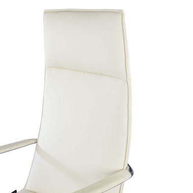sillon de oficina blanco hamilton piel sintetica brazos fijos 9
