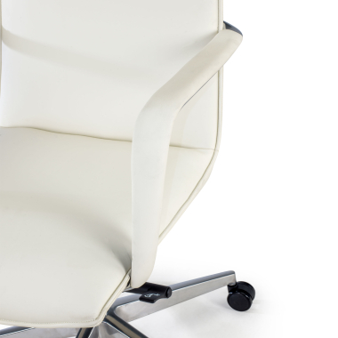 sillon de oficina blanco hamilton piel sintetica brazos fijos 10