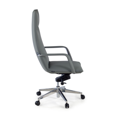 sillon de oficina gris hamilton piel sintetica brazos fijos 4