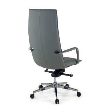 sillon de oficina gris hamilton piel sintetica brazos fijos 6