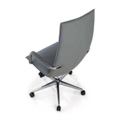 sillon de oficina gris hamilton piel sintetica brazos fijos 8