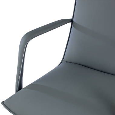 sillon de oficina gris hamilton piel sintetica brazos fijos 9