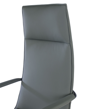 sillon de oficina gris hamilton piel sintetica brazos fijos 10