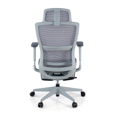 silla ergonomica gris con reposapies malla brazos regulables 3d doble soporte lumbar reposacabezas reposapies extensible 7