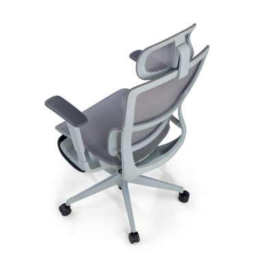 silla ergonomica gris con reposapies malla brazos regulables 3d doble soporte lumbar reposacabezas reposapies extensible 8