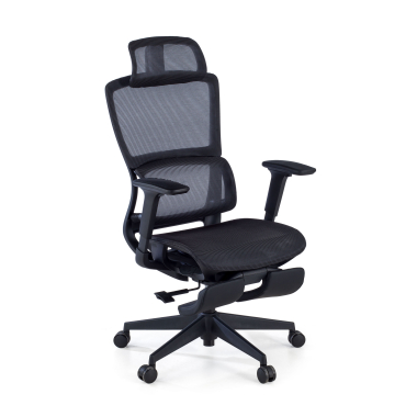 silla ergonomica negro con reposapies malla brazos regulables 3d doble soporte lumbar reposacabezas reposapies extensible 1