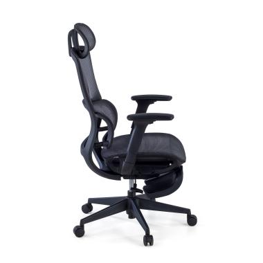 silla ergonomica negro con reposapies malla brazos regulables 3d doble soporte lumbar reposacabezas reposapies extensible 5