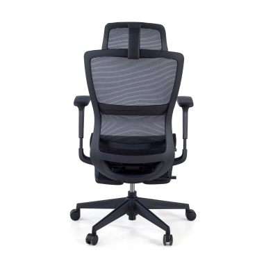 silla ergonomica negro con reposapies malla brazos regulables 3d doble soporte lumbar reposacabezas reposapies extensible 8
