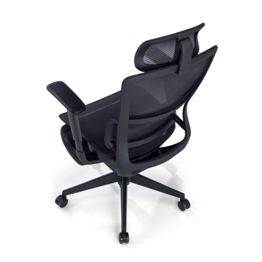 silla ergonomica negro con reposapies malla brazos regulables 3d doble soporte lumbar reposacabezas reposapies extensible 9