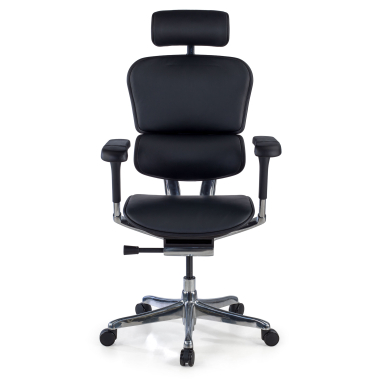 silla de oficina negro estructura negra piel natural piel natural brazos regulables 5d reposacabezas 3