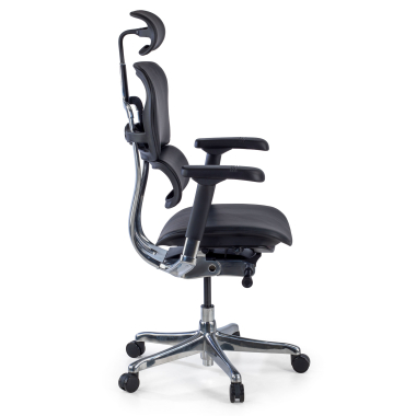 silla de oficina negro estructura negra piel natural piel natural brazos regulables 5d reposacabezas 4