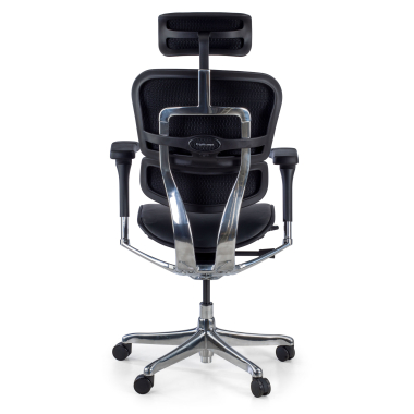 silla de oficina negro estructura negra piel natural piel natural brazos regulables 5d reposacabezas 7