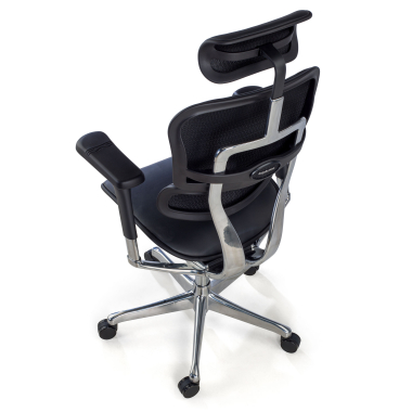 silla de oficina negro estructura negra piel natural piel natural brazos regulables 5d reposacabezas 8