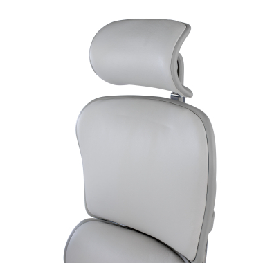 silla de oficina blanco gris estructura negra piel natural piel natural brazos regulables 5d reposacabezas 10