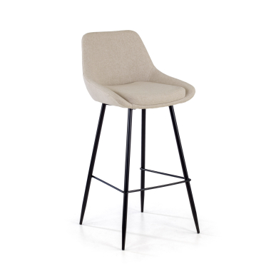 taburete de oficina beige giselle tela brazos tapizados 1