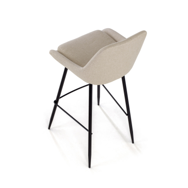 taburete de oficina beige giselle tela brazos tapizados 8