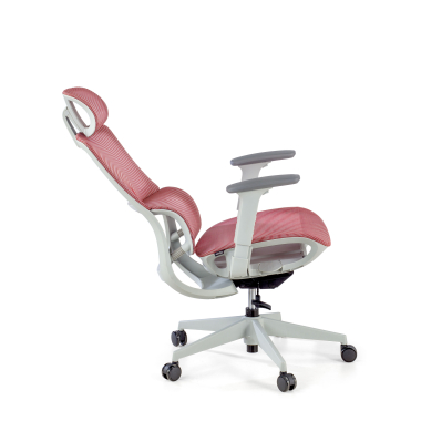 silla ergonomica blanco rojo estructura blanca malla brazos regulables 3d doble soporte lumbar reposacabezas 8