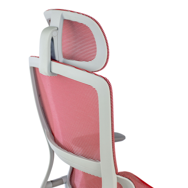 silla ergonomica blanco rojo estructura blanca malla brazos regulables 3d doble soporte lumbar reposacabezas 6