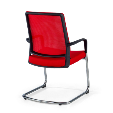 silla confidente rojo red transpirable malla brazos fijos 7