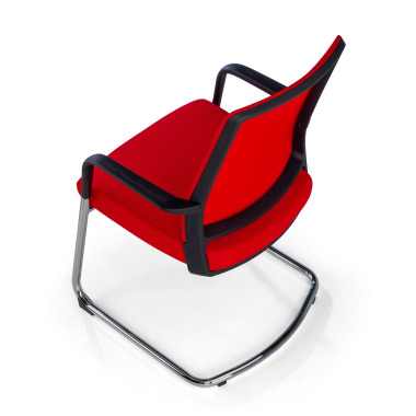 silla confidente rojo red transpirable malla brazos fijos 8
