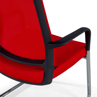 silla confidente rojo red transpirable malla brazos fijos 6