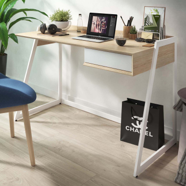 mesa de ordenador beige apex 2