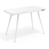 Mesa escritorio de diseño Clarity, con cargador inalámbrico y patas de acero