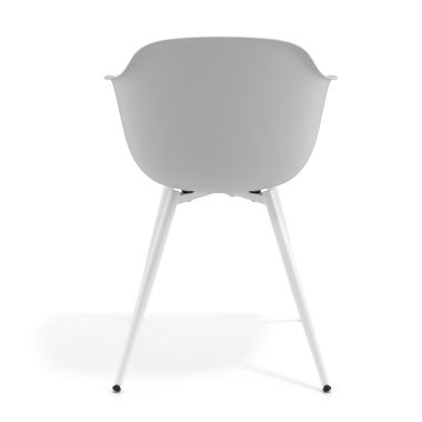 silla confidente blanco gris 4 patas plastico brazos fijos 4