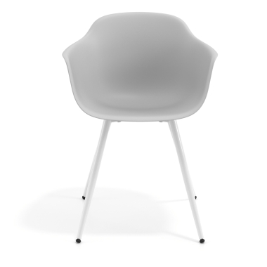 silla confidente blanco gris 4 patas plastico brazos fijos 6