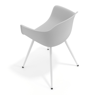 silla confidente blanco gris 4 patas plastico brazos fijos 7