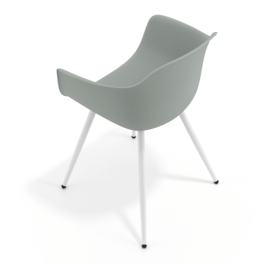 silla confidente blanco antracita 4 patas plastico brazos fijos 7