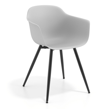 silla confidente negro gris 4 patas plastico brazos fijos 1