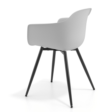silla confidente negro gris 4 patas plastico brazos fijos 5