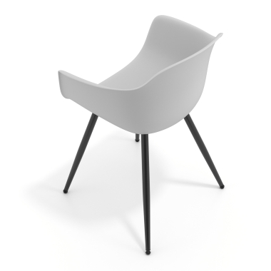 silla confidente negro gris 4 patas plastico brazos fijos 7