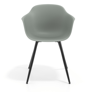 silla confidente negro antracita 4 patas plastico brazos fijos 6
