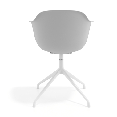 silla de reuniones blanco gris base piramide plastico brazos fijos 4